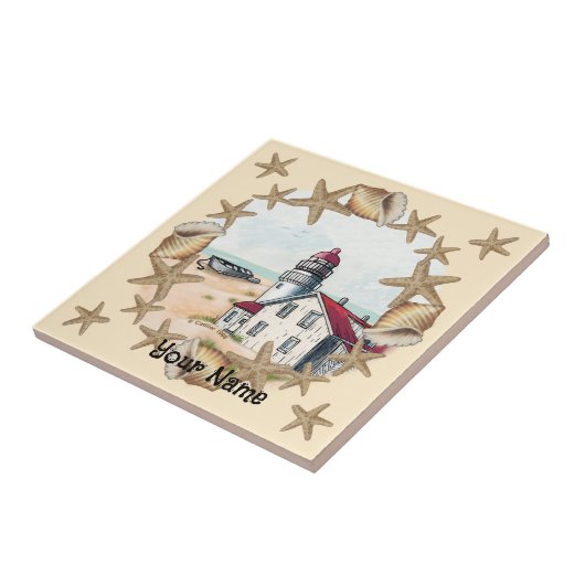 Seashell Lighthouse Tegeltje (Zijkant)