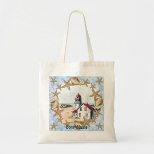 Seashell Lighthouse Tote Bag