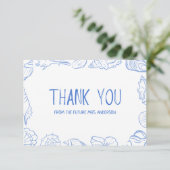 Seashell Lijst met de hand getekend Bedankkaart (Staand voorkant)