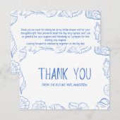 Seashell Lijst met de hand getekend Bedankkaart (Voorkant / Achterkant)