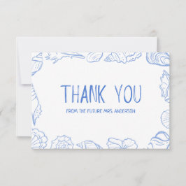 Seashell Lijst met de hand getekend Bedankkaart