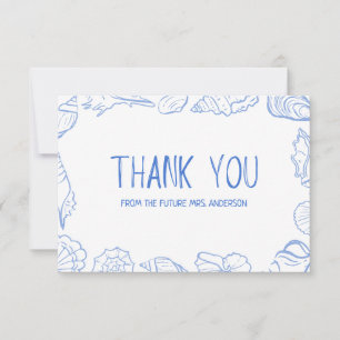 Seashell Lijst met de hand getekend Bedankkaart