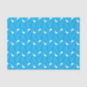 Seashell Line Art Pattern Lichtblauw Weefselpapier Tissuepapier (Voorkant)