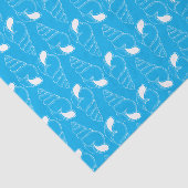 Seashell Line Art Pattern Lichtblauw Weefselpapier Tissuepapier (Detail)