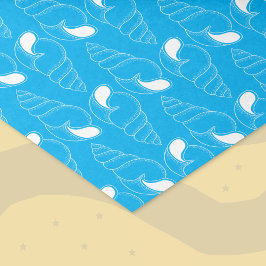Seashell Line Art Pattern Lichtblauw Weefselpapier Tissuepapier