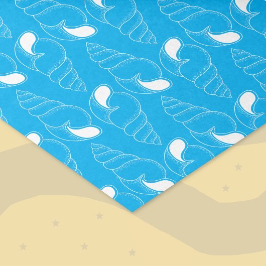 Seashell Line Art Pattern Lichtblauw Weefselpapier Tissuepapier