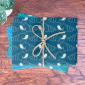 Seashell Line Art Pattern Wrapping Paper Sheets