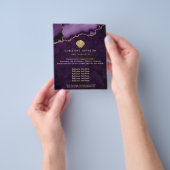 seashell logo on purple design flyer (Hand)