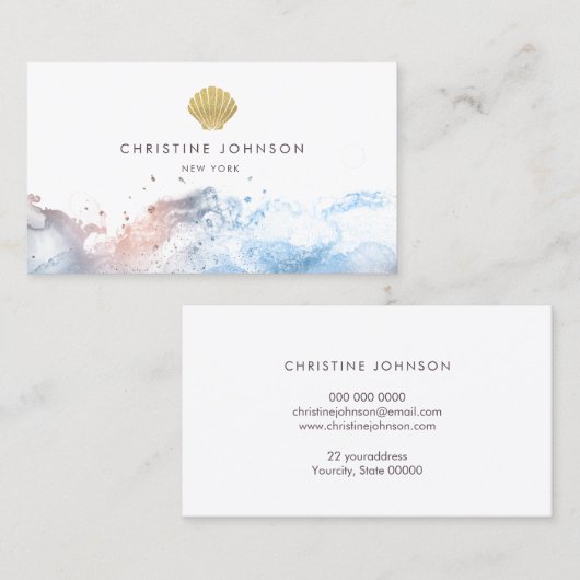 Seashell logo ontwerp visitekaartje (Voorkant / Achterkant)