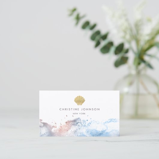 Seashell logo ontwerp visitekaartje (Staand voorkant)