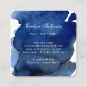 Seashell logo op blauw waterverf visitekaartje (Achterkant)