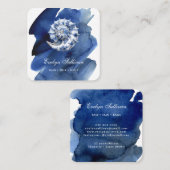 Seashell logo op blauw waterverf visitekaartje (Voorkant / Achterkant)
