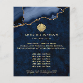 seashell - logo over blauw ontwerp flyer
