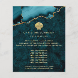 seashell - logo over blauwgroen ontwerp flyer