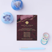 seashell - logo over het ontwerp van de burgundy flyer (Enkel)