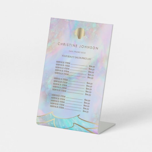 Seashell logo prijslijst Pedestal teken Reclamebord Met Voetstuk (Voorkant)