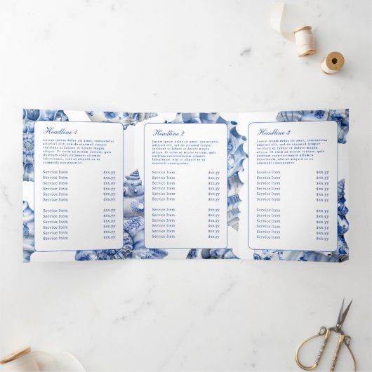 Seashell Logo Trifold Brochure Drieluik Kaart (Binnen)