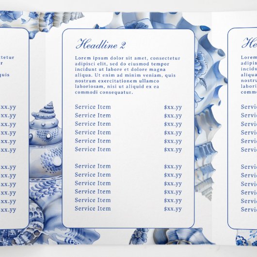 Seashell Logo Trifold Brochure Drieluik Kaart (Binnenkant midden)