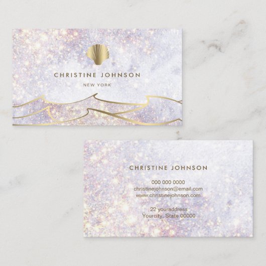 Seashell logo waterverf achtergrond visitekaartje (Voorkant / Achterkant)