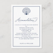 Seashell Marine Blauw Strand Bruiloft Accommodatie Informatiekaartje (Voorkant)