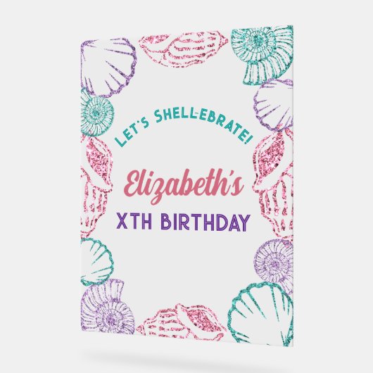 Seashell Meisjes verjaardag Acryl Bord (Hoek)