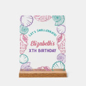 Seashell Meisjes verjaardag Acryl Bord (Voorkant)