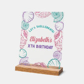 Seashell Meisjes verjaardag Acryl Bord (Hoek)