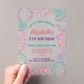 Seashell Meisjes verjaardag Acryl Uitnodigingen (Insitu (Draagbaar))
