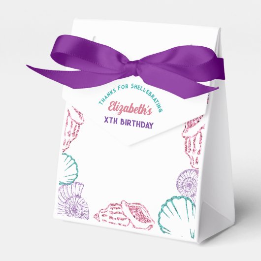 Seashell Meisjes verjaardag Bedankdoosjes (Voorkant Zijde)
