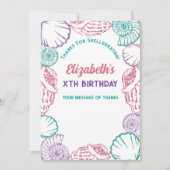 Seashell Meisjes verjaardag Bedankkaart (Voorkant)