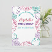 Seashell Meisjes verjaardag Bedankkaart (Staand voorkant)
