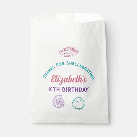 Seashell Meisjes verjaardag Bedankzakje (Voorkant)