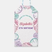 Seashell Meisjes verjaardag Cadeaulabel (Voorkant)