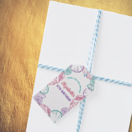 Seashell Meisjes verjaardag Cadeaulabel