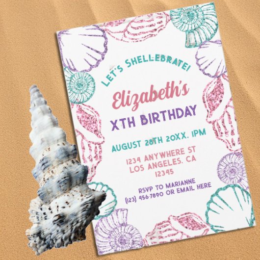 Seashell Meisjes verjaardag Kaart