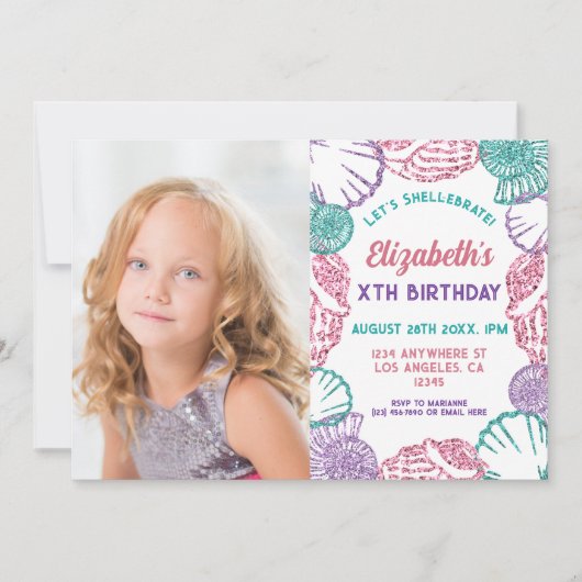 Seashell Meisjes verjaardag Kaart (Voorkant)