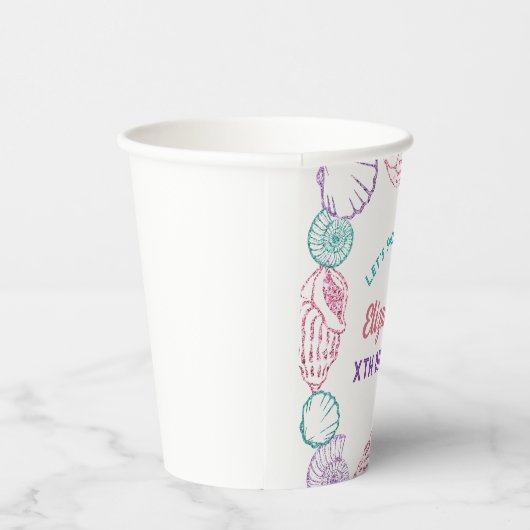 Seashell Meisjes verjaardag Papieren Bekers (Rechts)