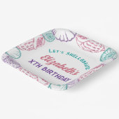 Seashell Meisjes verjaardag Papieren Bordje (Gebogen)