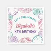 Seashell Meisjes verjaardag Servet (Voorkant)