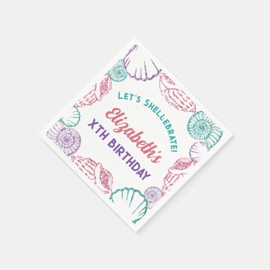 Seashell Meisjes verjaardag Servet (Hoek)