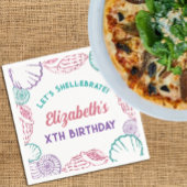 Seashell Meisjes verjaardag Servet