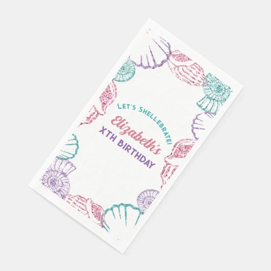 Seashell Meisjes verjaardag Servet (Hoek)