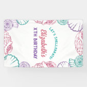 Seashell Meisjes verjaardag Spandoek (Horizontaal)