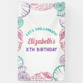 Seashell Meisjes verjaardag Spandoek (Verticaal)