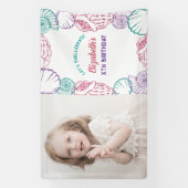 Seashell Meisjes verjaardag Spandoek (Verticaal)