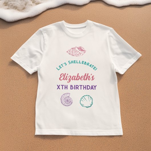 Seashell Meisjes verjaardag T-shirt