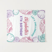 Seashell Meisjes verjaardag Wandkleed (Voorkant (horizontaal))