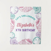 Seashell Meisjes verjaardag Wandkleed (Voorkant)