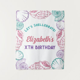 Seashell Meisjes verjaardag Wandkleed