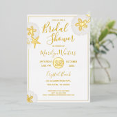 Seashell Modern Vrijgezellenfeest Folie Uitnodiging (Staand Voorkant)